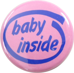 Baby inside Button pink - zum Schließen ins Bild klicken